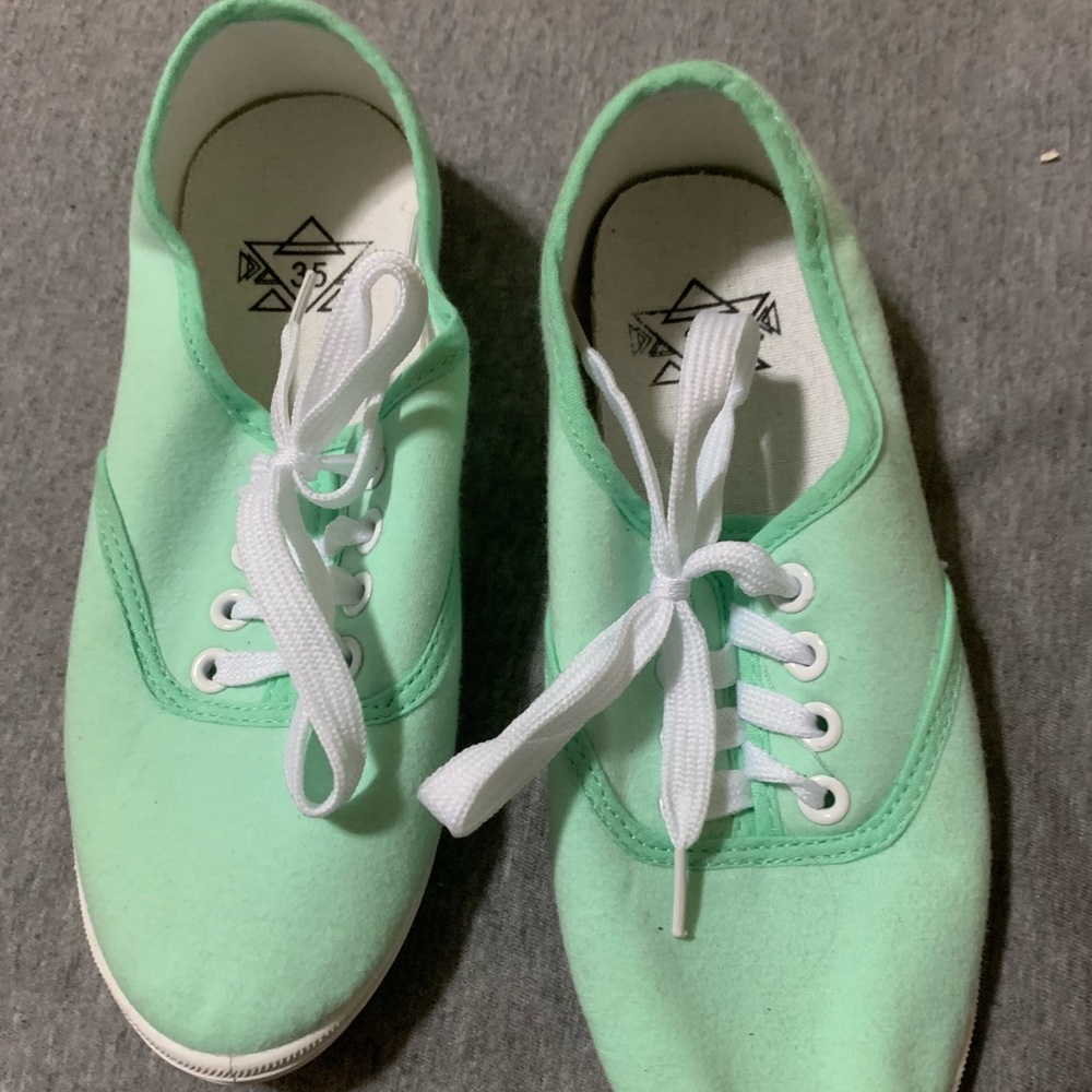 Mint green shoes